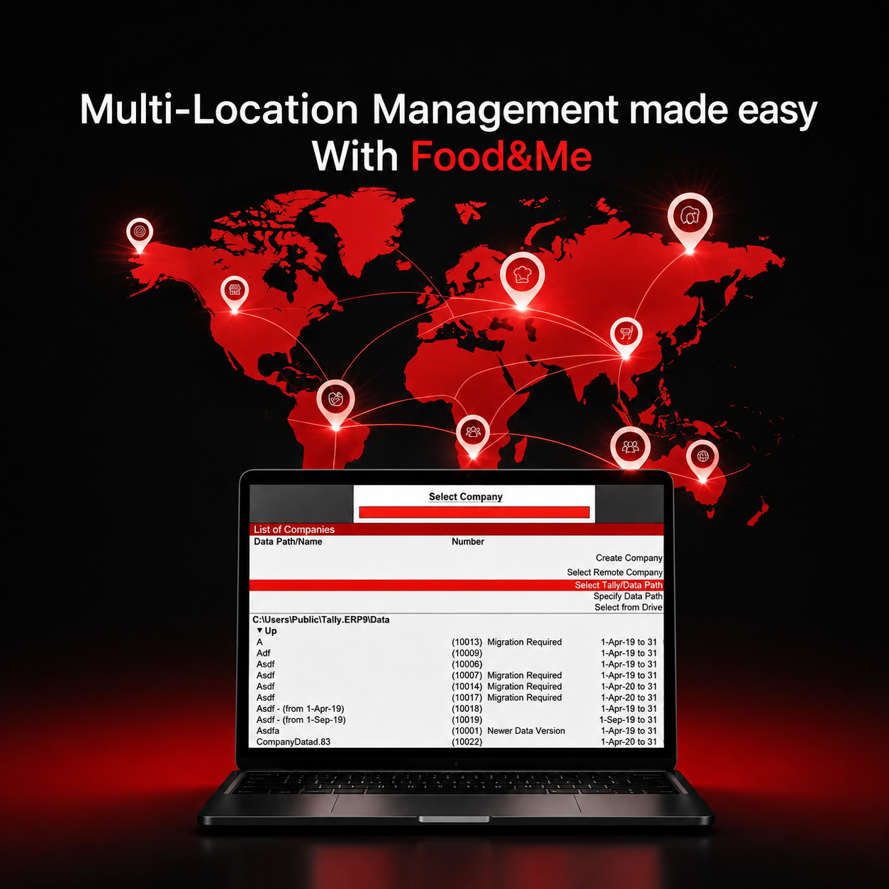 Food and Me multi-location restaurant management