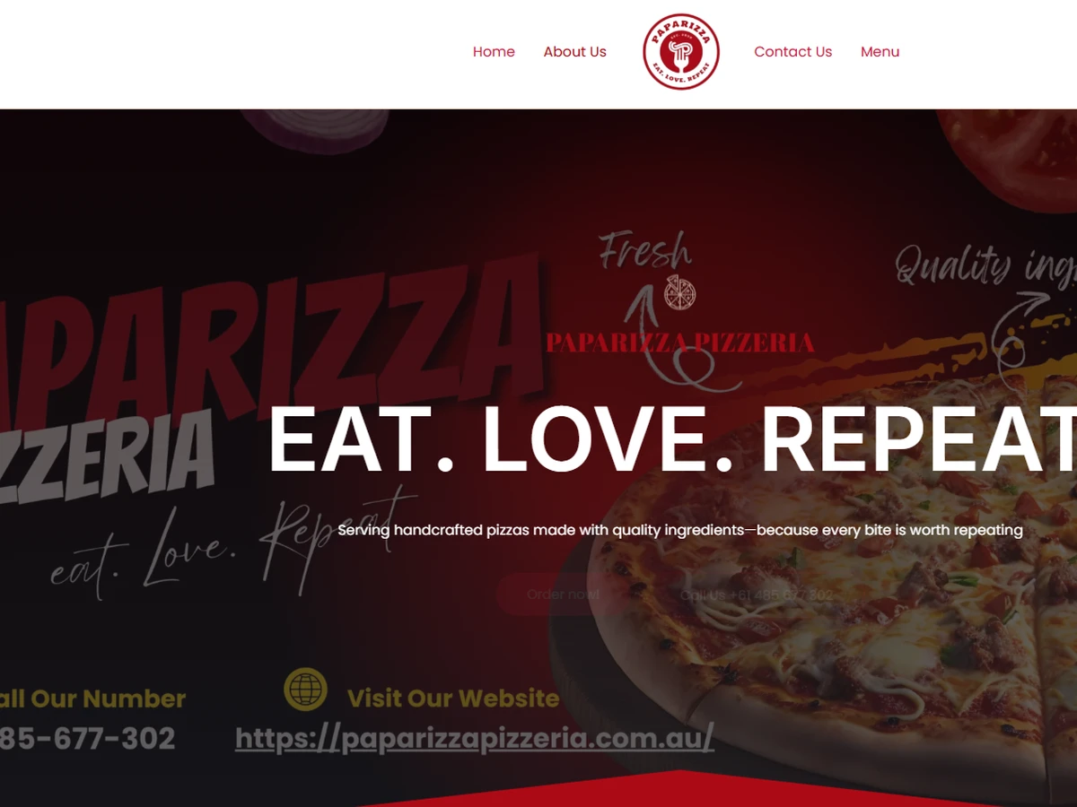 Screenshot of [Restaurant Name] website homepage
