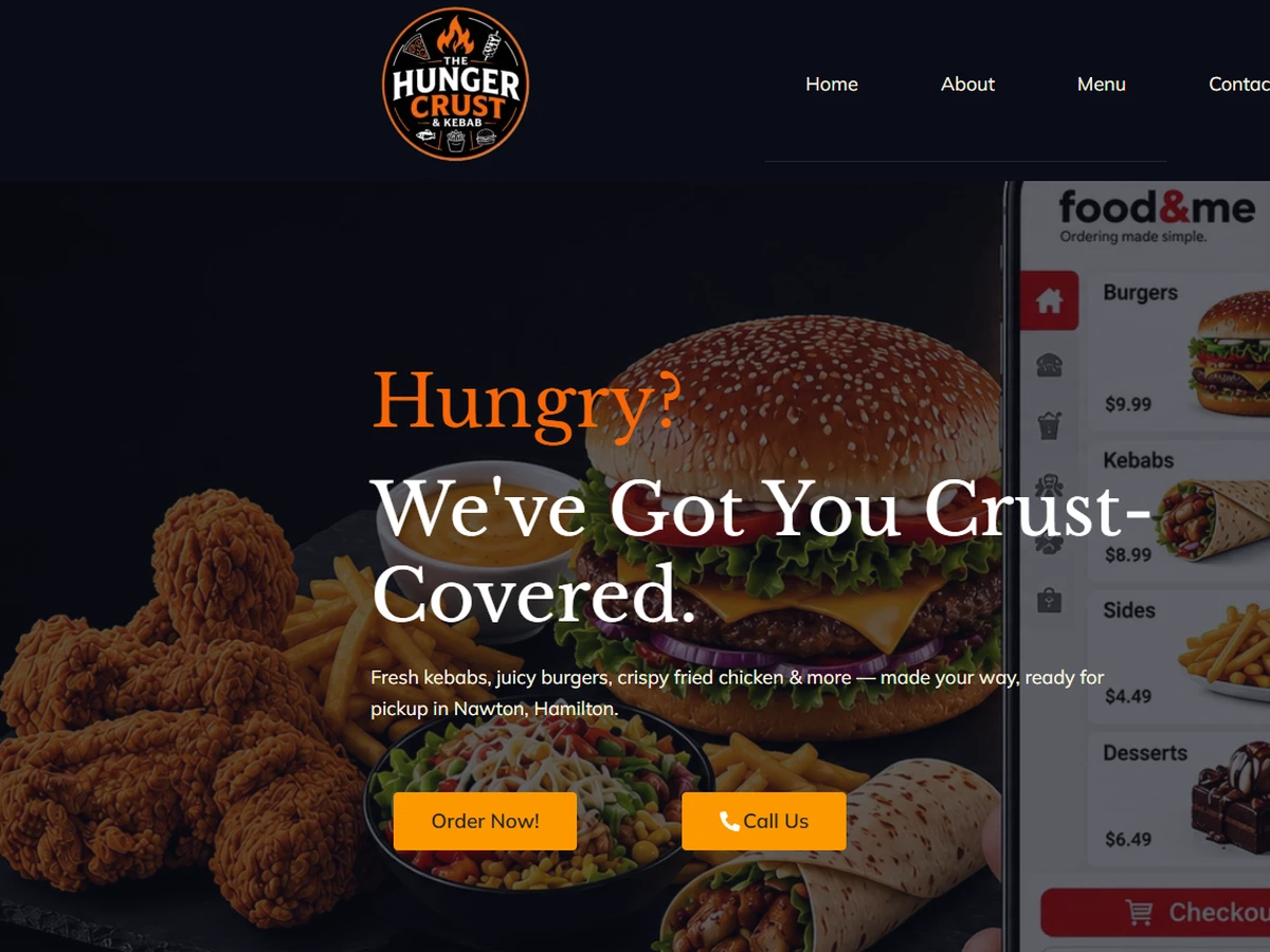 Screenshot of [Restaurant Name] website homepage